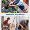 Garden Stool 10.2" Width, Garden Kneeler and Seat Load Cap 350 Lbs, Heavy Duty Gardening Stool with Extra Kneeling Pad, 2 Tool Pouches, Claw Gloves, Gift for Women Seniors, Brown - Image 6