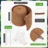 2 Pcs 10 Ft X 6.3 Inch Natural Mulch Roll Coconut Fiber Mulch Mat Edging for Landscaping Thick Mulch for Garden Weed Barrier with 30 U Shaped Steel Stakes and Protective Gloves for Vegetables - Image 2