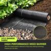 Garden Weed Barrier Landscape Fabric Heavy Duty, Woven Ground Cover Weed Barrier, Black Mulch for Landscaping Fabric, Weed Control Fabric Mat for Garden Beds, Landscaping, Driveway 1.3X100Ft - Image 2