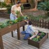 2-Way Raised Garden Bed Kit with Detachable Legs,47 * 23 * 31In Spliceablewood Raised Planter Raised Garden Boxes Outdoor for Vegetables Flower Herb Patio (Brown)… - Image 6
