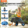 Rolling Garden Work Seat with Wheels, Gardening Stool for Planting, 360 Degree Swivel Seat, Garden Scooter with Steering Handle & Tool Tray, Garden Chair for Outdoor, Patio and Yard, Blue - Image 2