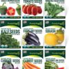 Purely Organic Products Vegetable Garden Starter Kit (Over 3500 Open Pollinated, Organic, Non-Gmo, Heirloom Seeds) Cucumber, Watermelon, Onion, Eggplant, Snap Pea, Sweet Pepper, Carrot & Spring Onion