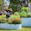 Raised Garden Bed Kit, 17" Tall 4 in 1 Modular Metal Raised Garden Beds Kit, Metal Planter Box for Vegetables, Flowers, Herbs, Sky Blue - Image 6