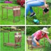 Garden Kneeler and Seat Folding Kneeling Bench Stool with Tool Pouches Soft EVA Foam for Gardening,Asiento Garden Kneeler,Brown - Image 4