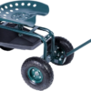 Garden Cart with Steerable Seat and Wheels - Rolling Work Seat with Telescopic Handle and Tool Storage, 330Lbs Heavy Duty Scooter